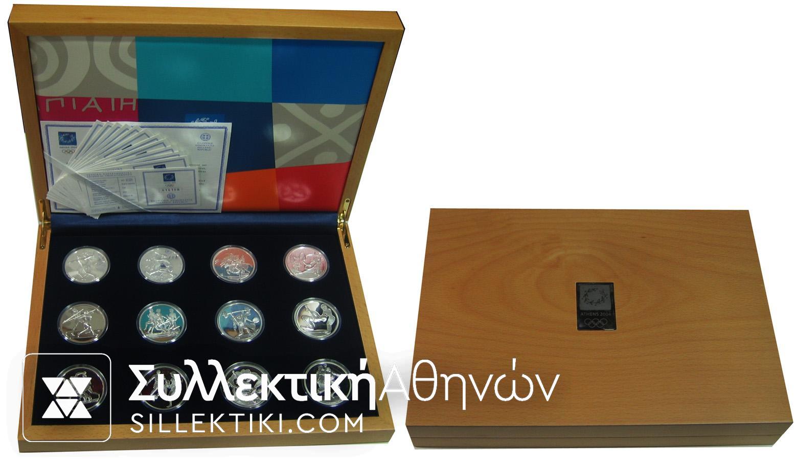 Collection of 12 silver 10euros 2004